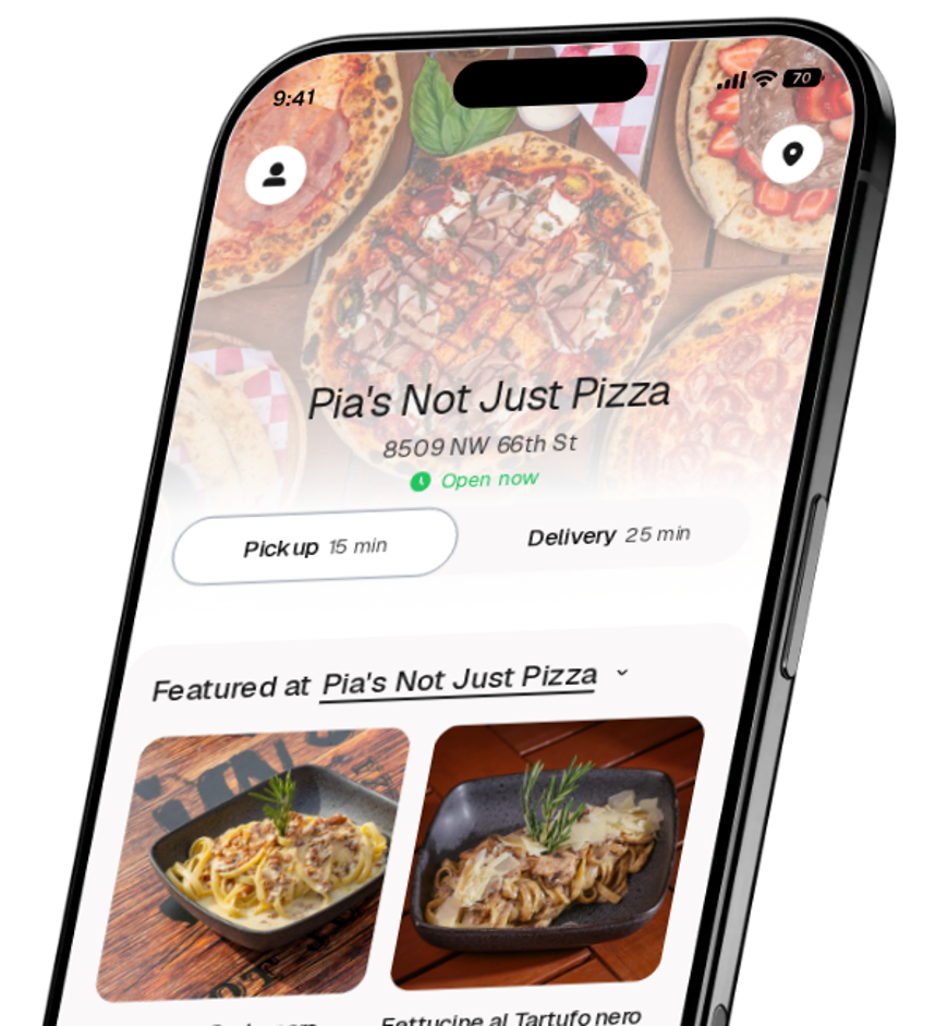 Pia's Not Just Pizza app preview