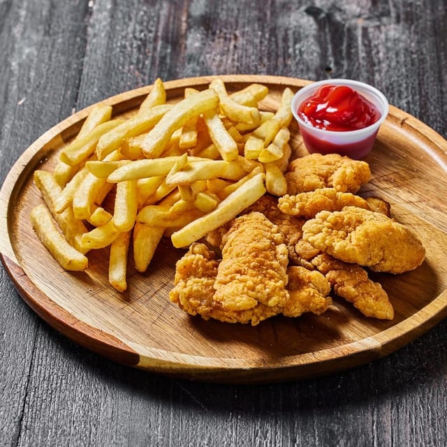 Chicken Tenders with French Fries.