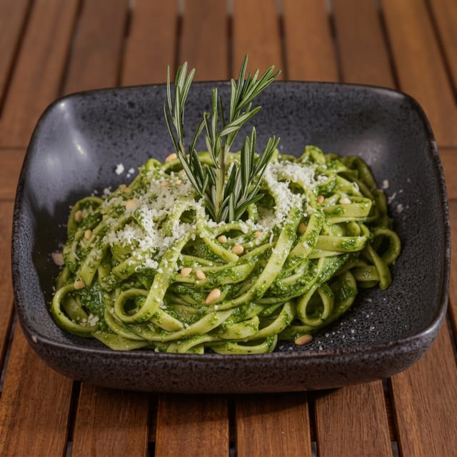 Fettuccine al Pesto.