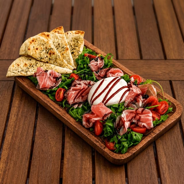 Burrata w/prosciutto.