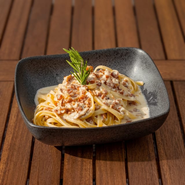 Fettuccine Carbonara.